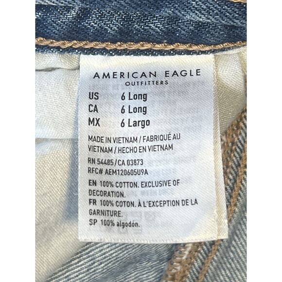 American Eagle Jeans 90’s Boyfriend Distressed Women’s 6 Long Blue **READ** - Picture 4 of 10